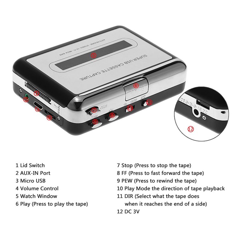 M52K-USB Cassette Tape Player  - Audio Music File 评论和价格